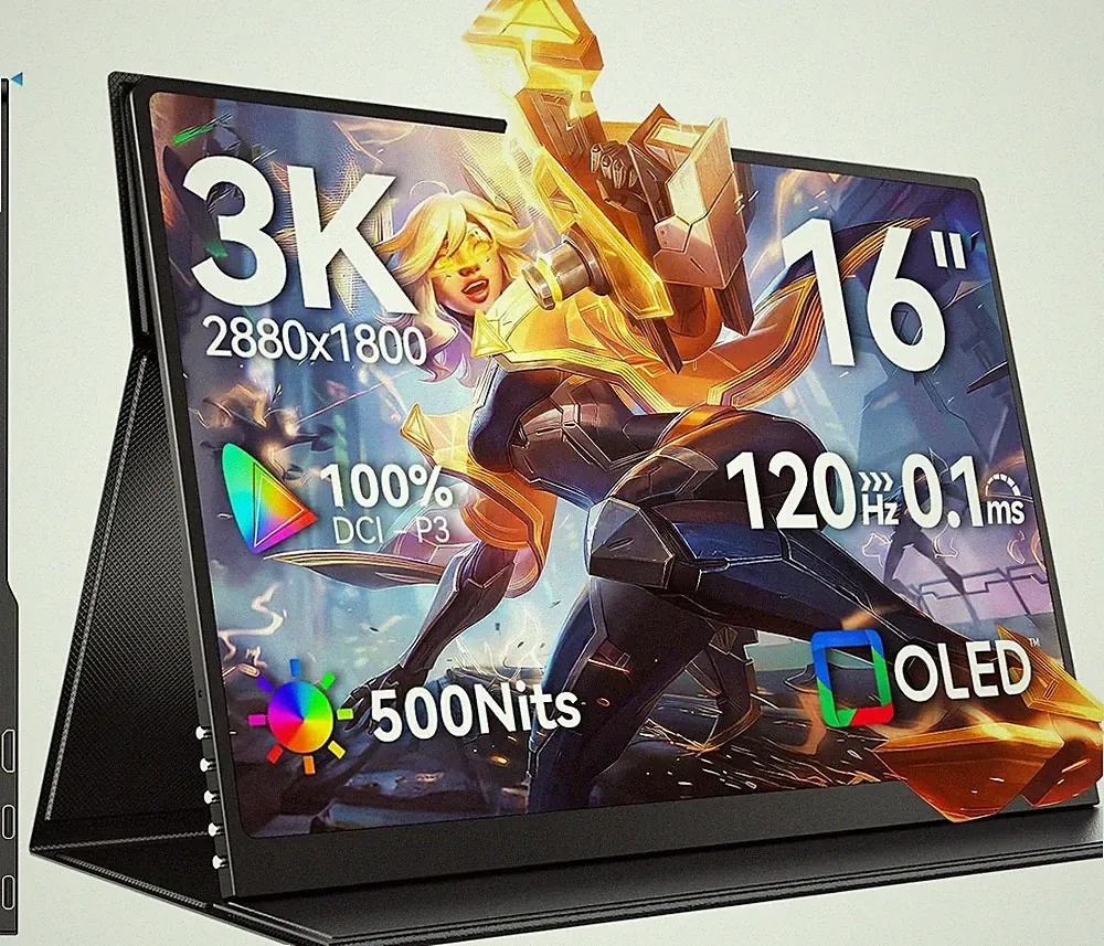 UPERFECT 16" OLED 3K 120Hz 0.1ms Portable Gaming Monitor 500 Nits