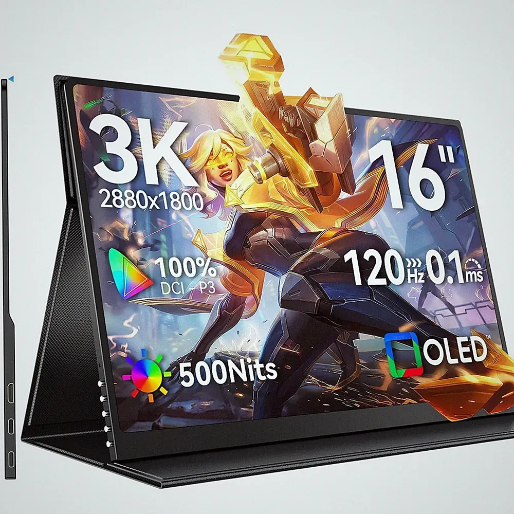 UPERFECT 16" OLED 3K 120Hz 0.1ms Portable Gaming Monitor 500 Nits