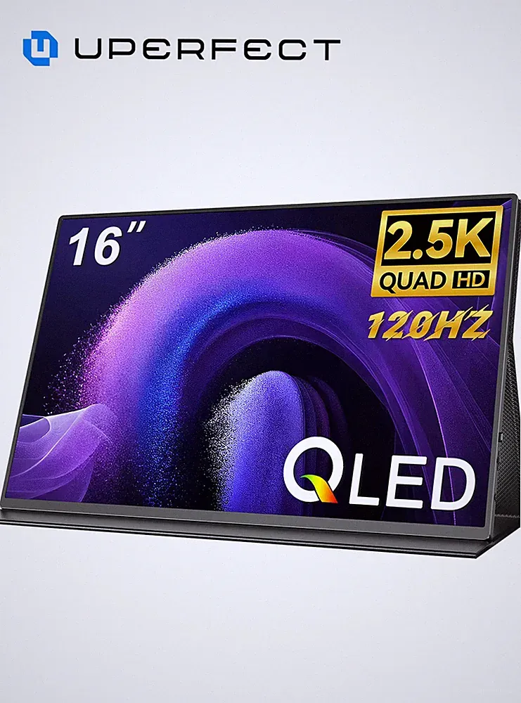UPERFECT 16" Portable Monitor 2.5K 120Hz QLED IPS HDR Gaming Screen Display