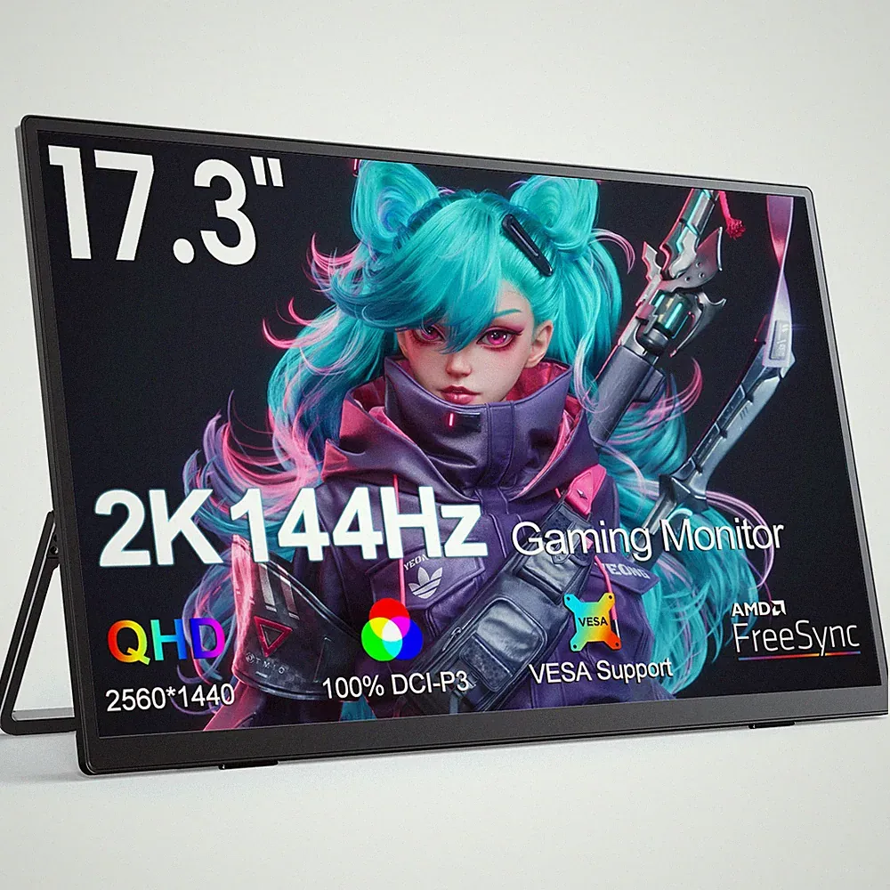 UPERFECT 17.3" 2K 144Hz Portable Gaming Monitor 2K QHD Screen For Xbox One PS 5
