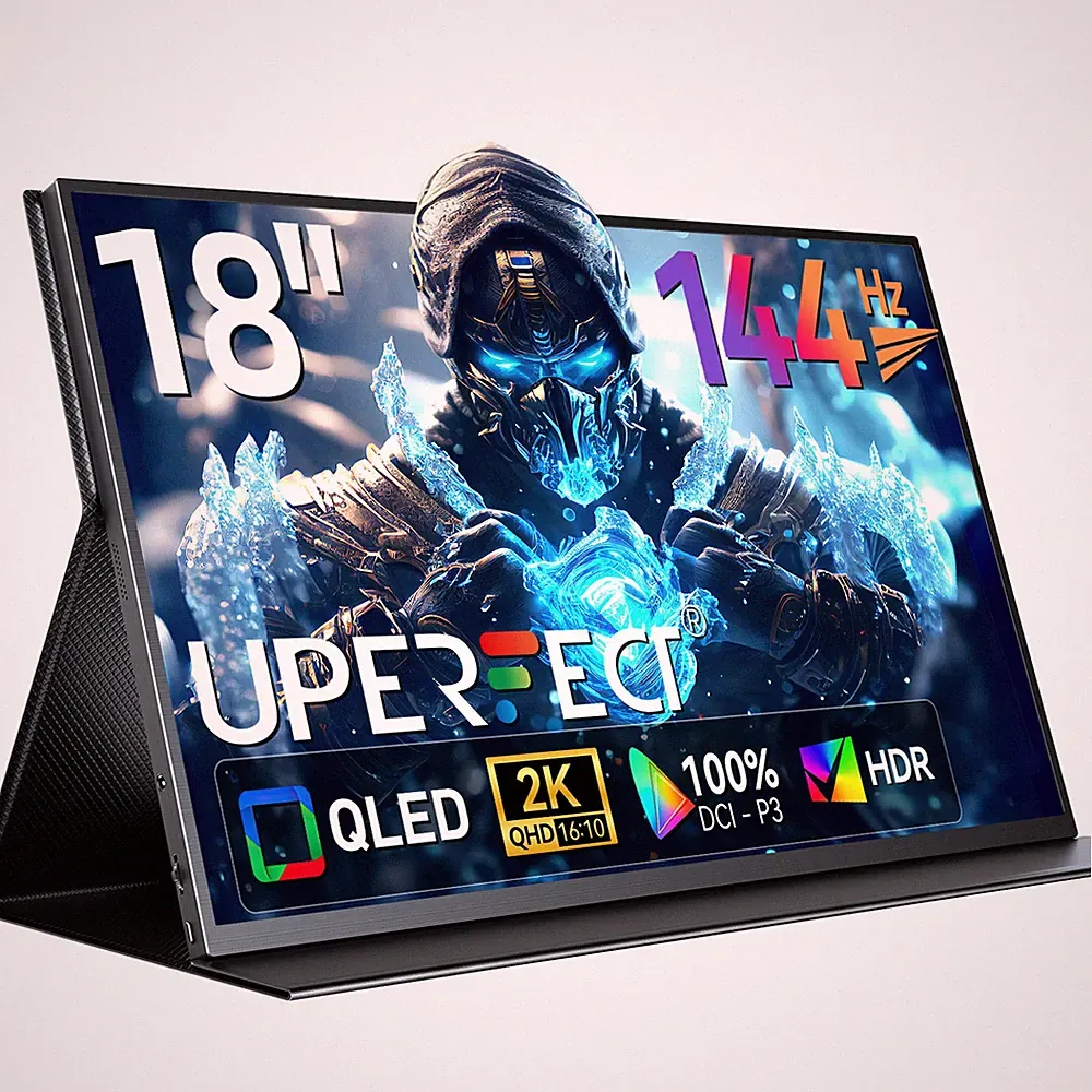 UPERFECT 18.0" 2K 1500:1 HDR Portable Monitor IPS 2560*1600 HDMI USB C 144HZ QHD