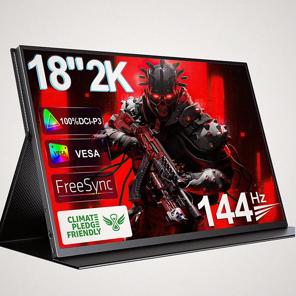 UPERFECT 18" 144Hz 2560x1600 Gaming Monitor 100% DCI-P3 HDMI USB C PC Screen