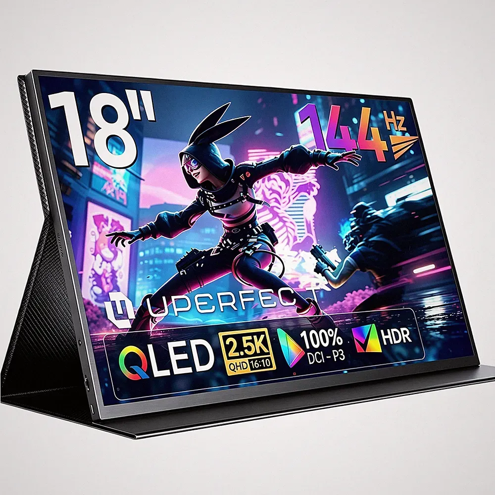 UPERFECT 18" 2K 144Hz Portable Monitor Gaming Monitor Screen For PS 5/Xbox/Handy