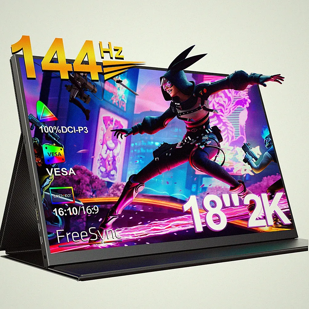 UPERFECT 18" 2K 144Hz Portable Monitor Gaming Monitor Screen For PS 5/Xbox/Handy