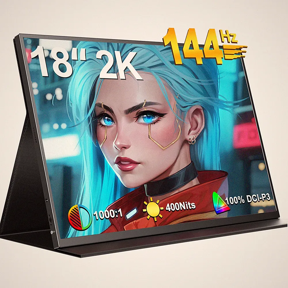 UPERFECT 18" 2K 2560x1600 144Hz Gaming Monitor FreeSync 100%DCI-P3 for PS Xbox