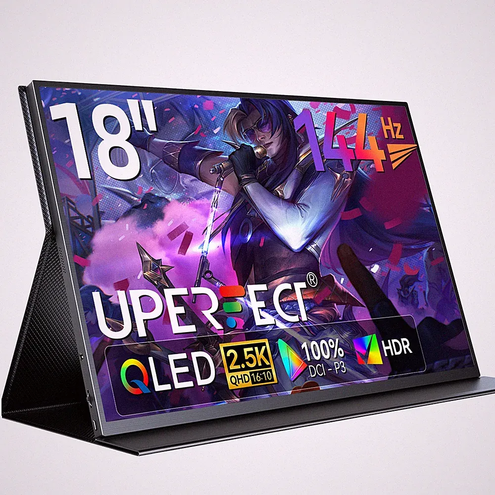 UPERFECT 18" 2K QHD 144Hz Portable Monitor HDR Type C 100% sRGB Second Screen