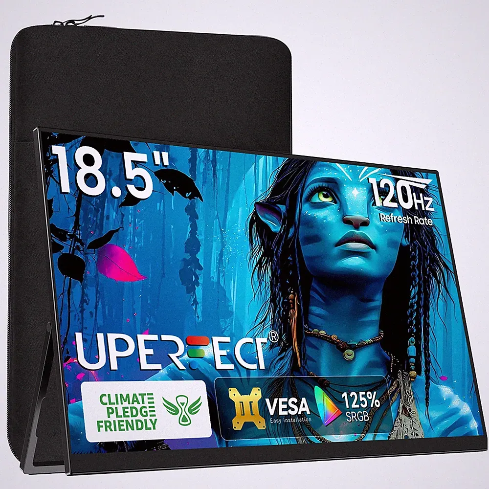 UPERFECT 18.5" 1080P 120Hz Portable Gaming Monitor 100% sRGB w/Kickstand & Bag