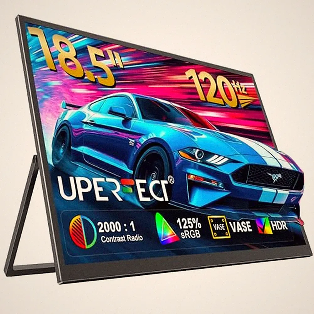UPERFECT 18.5" 120Hz Portable Monitor, 125% sRGB Laptop Gaming Display 18.5"