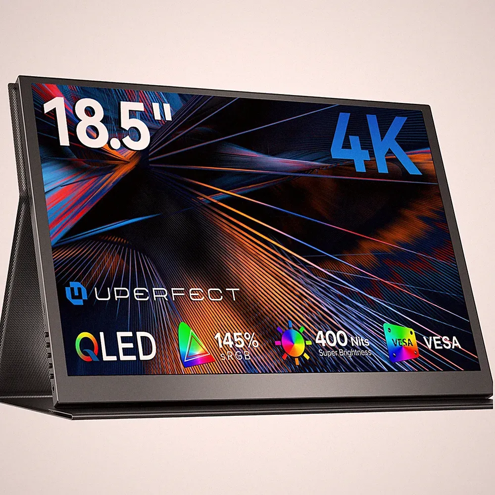 UPERFECT 18.5" 4K Portable Monitor 145% sRGB QLED Display 3840×2160 UHD w/VESA
