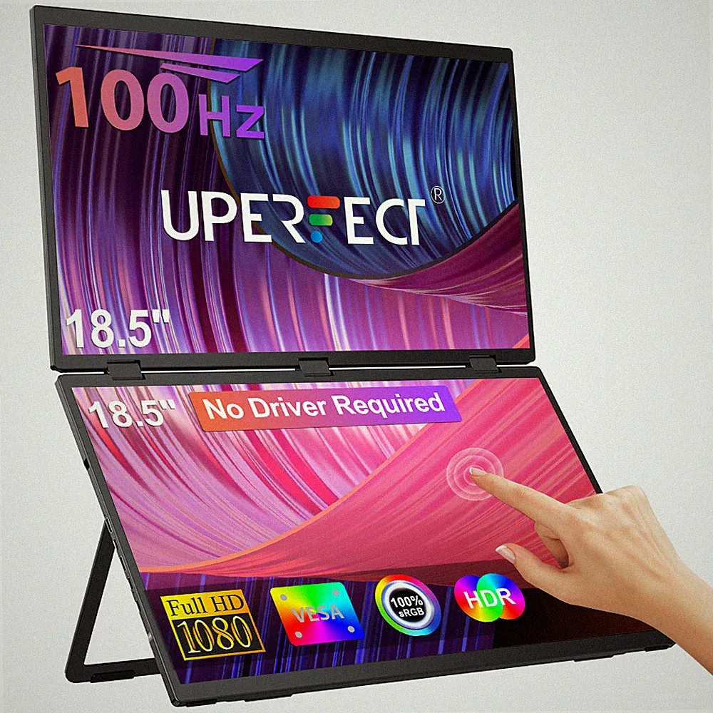 UPERFECT 18.5" FHD Touchscreen Dual Monitor 100Hz Portable Display for Laptops