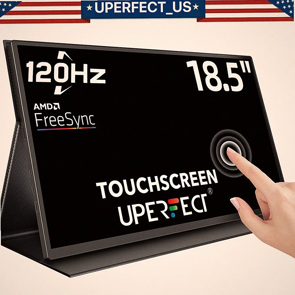 UPERFECT 18.5” Portable Monitor Touchscreen | 120HZ 1ms Gaming Monitor FreeSync