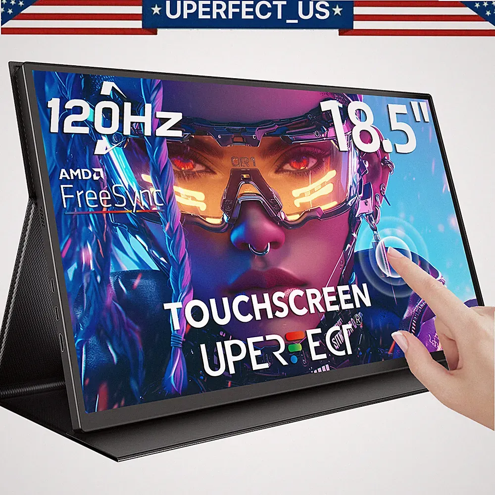 UPERFECT 18.5'' Portable Touchscreen 120hz Monitor w/VESA FHD FreeSync IPS HDR A