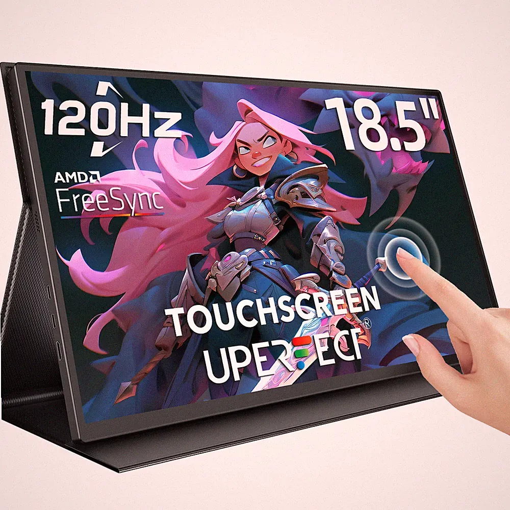 UPERFECT 18.5" Touchscreen 120Hz Portable Monitor Gaming Display w/ Leather Case