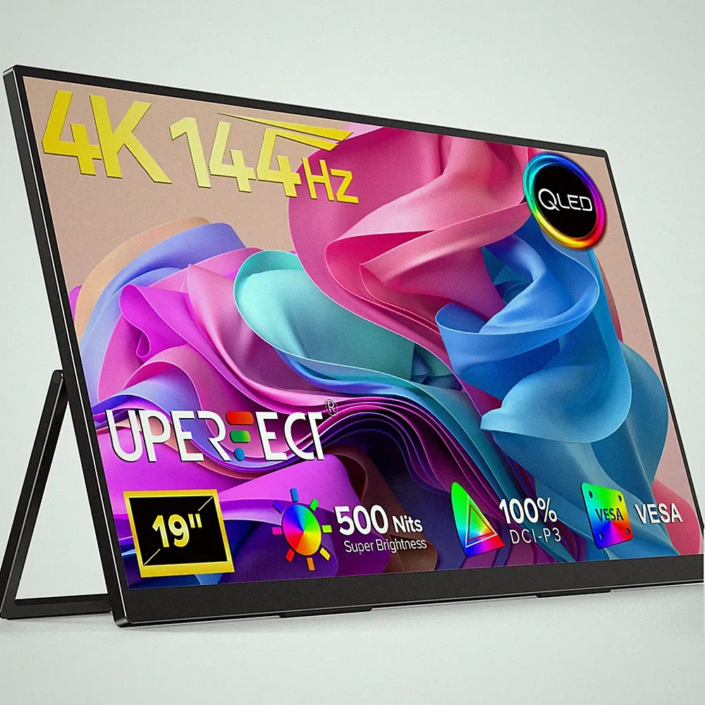 UPERFECT 19" 4K 144Hz Gaming Monitor 3840x2160 QLED Portable Screen for PS5 Xbox