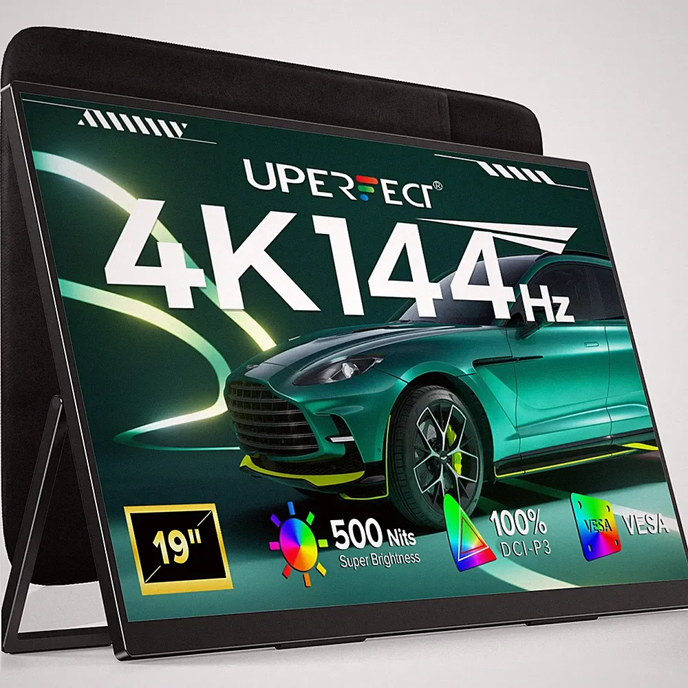 UPERFECT 19" 4K 144Hz Portable Gaming Monitor Freestanding Display w/Monitor Bag