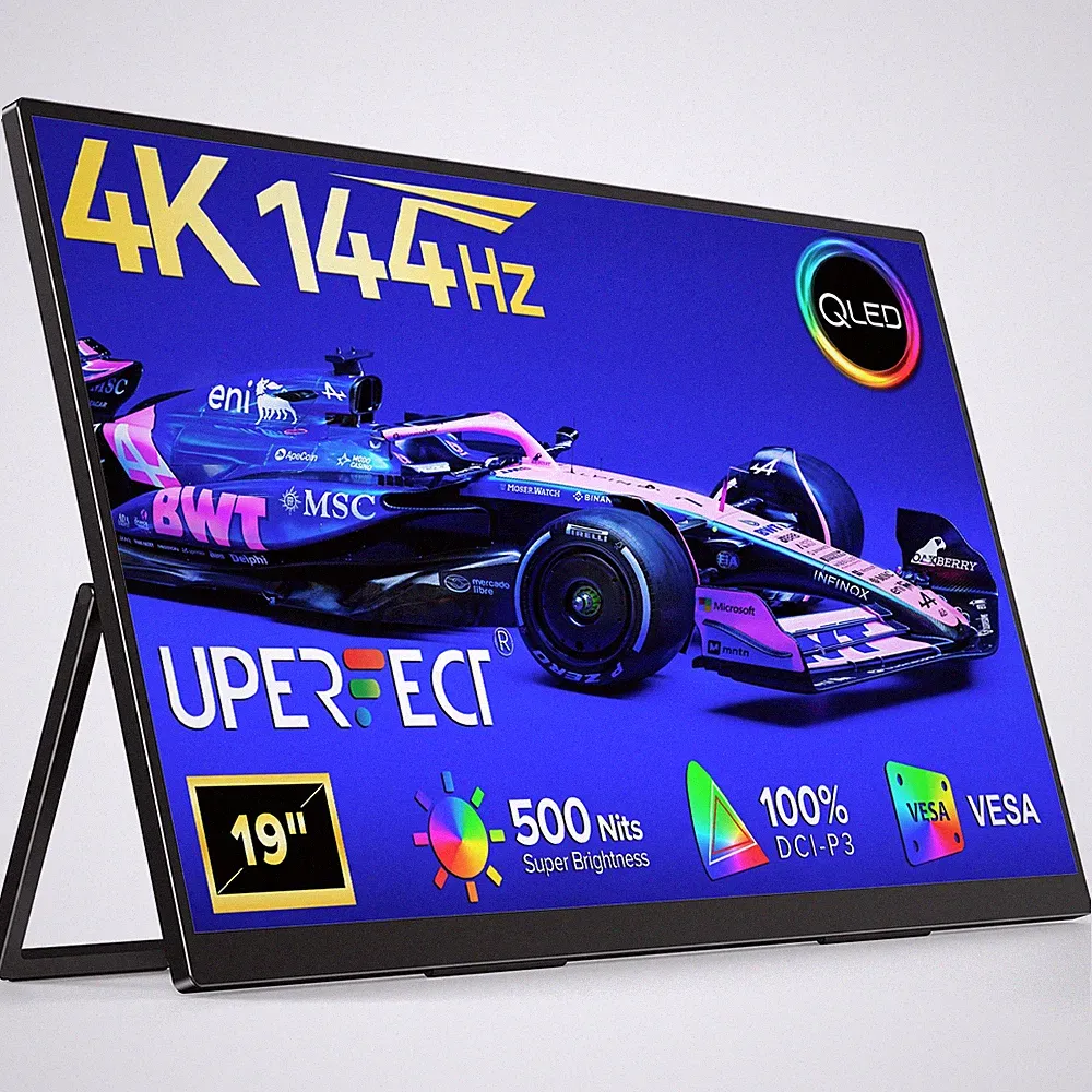 UPERFECT 19" 4K Gaming Monitor 3840x2160 144Hz Portable Display for PS Xbox PC