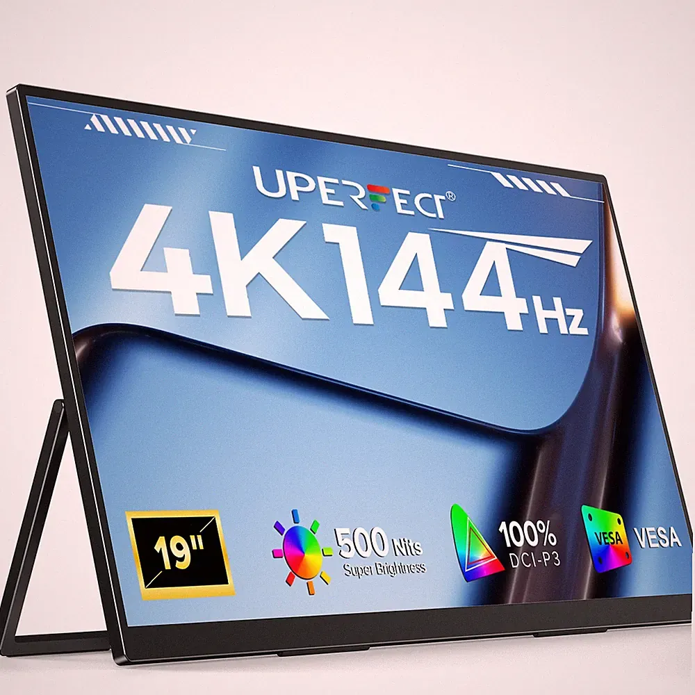 UPERFECT 19" 4K QLED Portable Monitor FreeSync 144Hz Gaming Monitor for Xbox