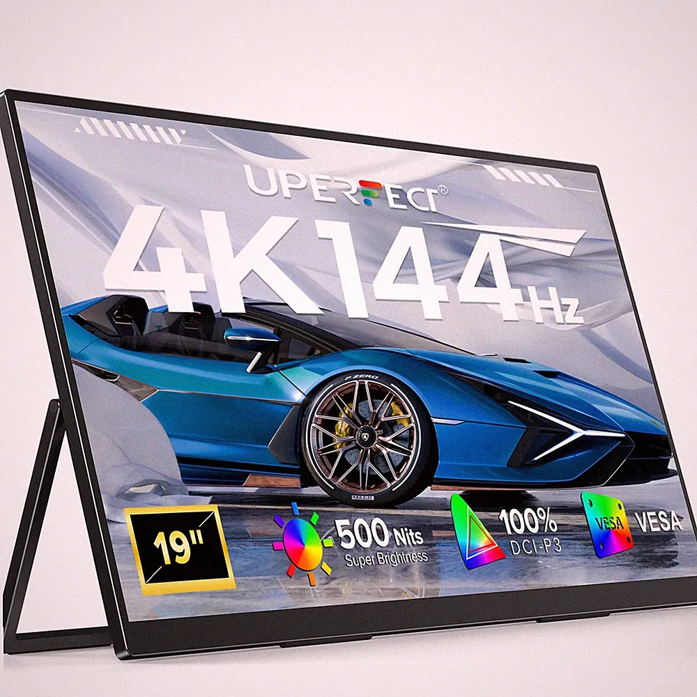 UPERFECT 19" QLED 4K 144Hz Gaming Monitor 3840x2160 Portable Screen USB-C 500nit