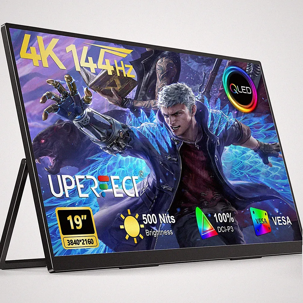 UPERFECT 19" UHD 4K Portable Gaming Monitor 144Hz Freestanding For Switch PX 4 5
