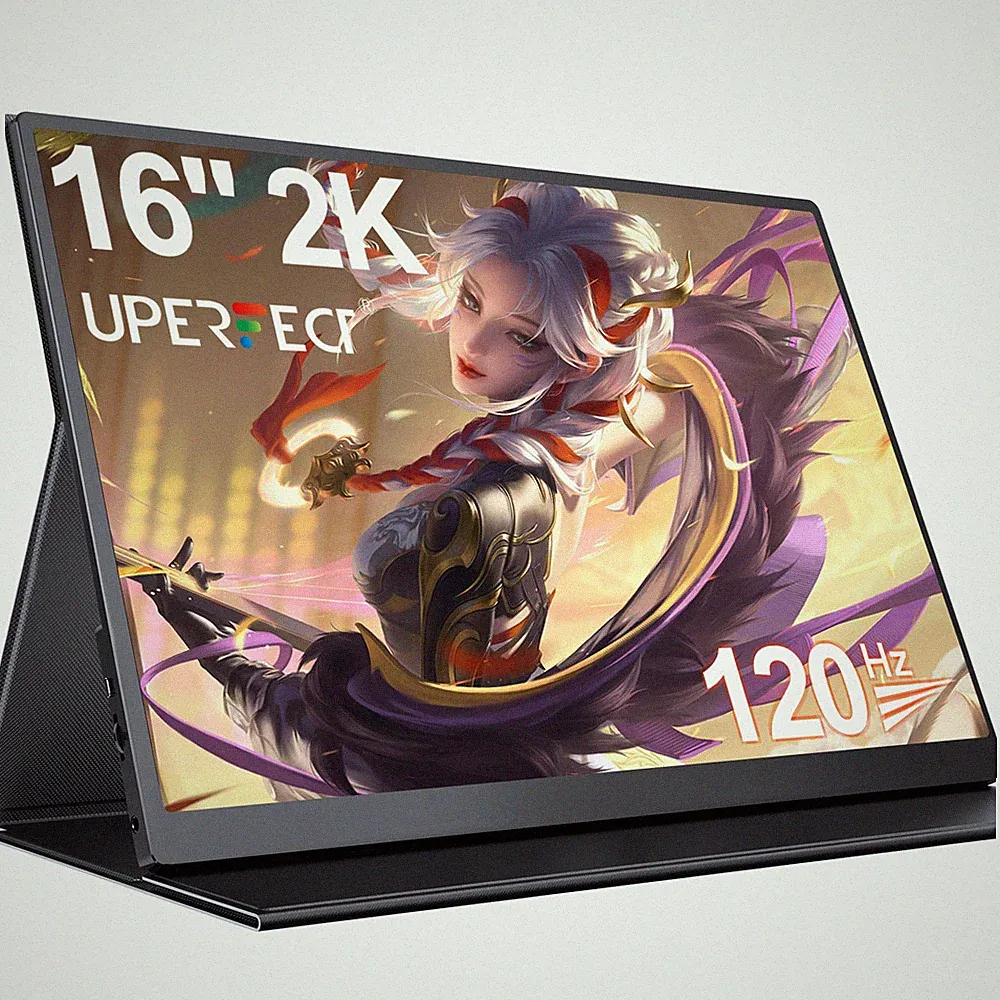 UPERFECT 2.5K 120Hz Portable Monitor 16" 2K QHD 500Nit HDMI USB C Second Display