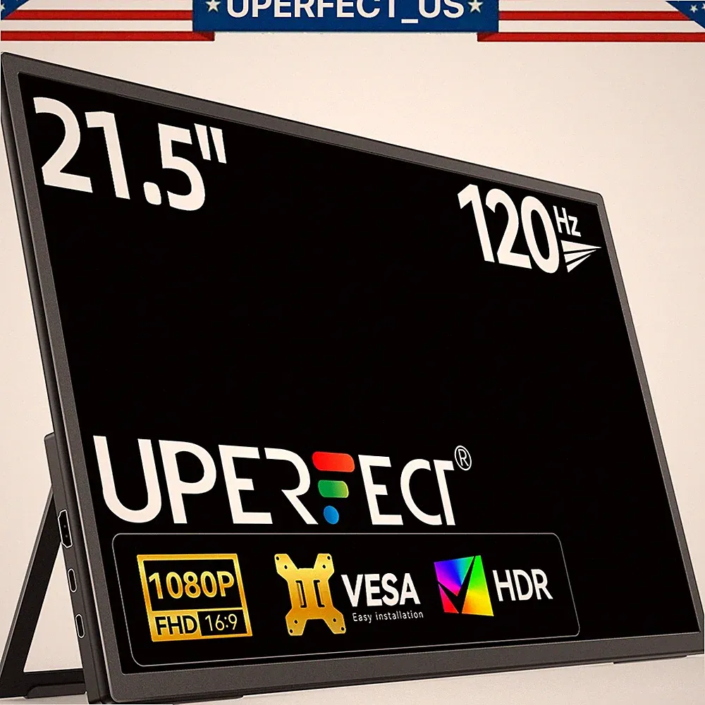 UPERFECT 21.5" 120Hz Portable Monitor 2*USB C Extend Display For Game Switch PS5