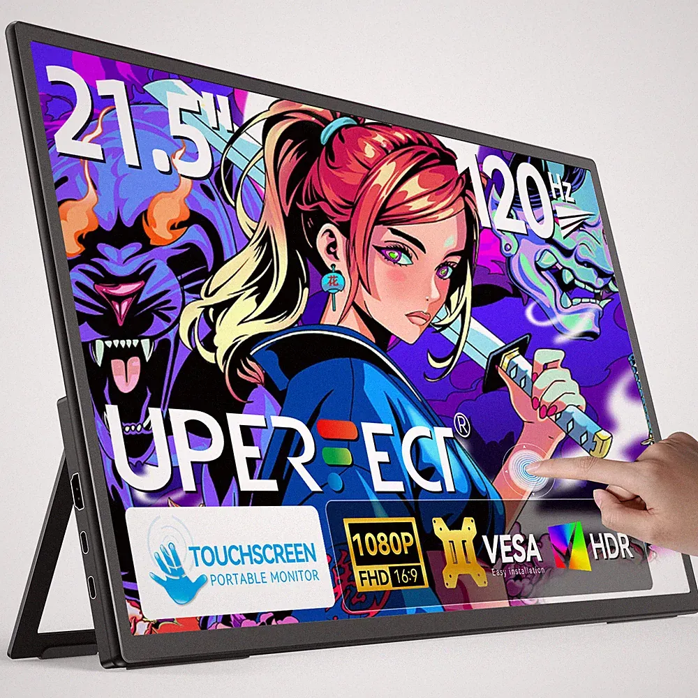 UPERFECT 21.5" 120Hz Touchscreen 1080P Portable Gaming Monitor w/Kickstand &VESA