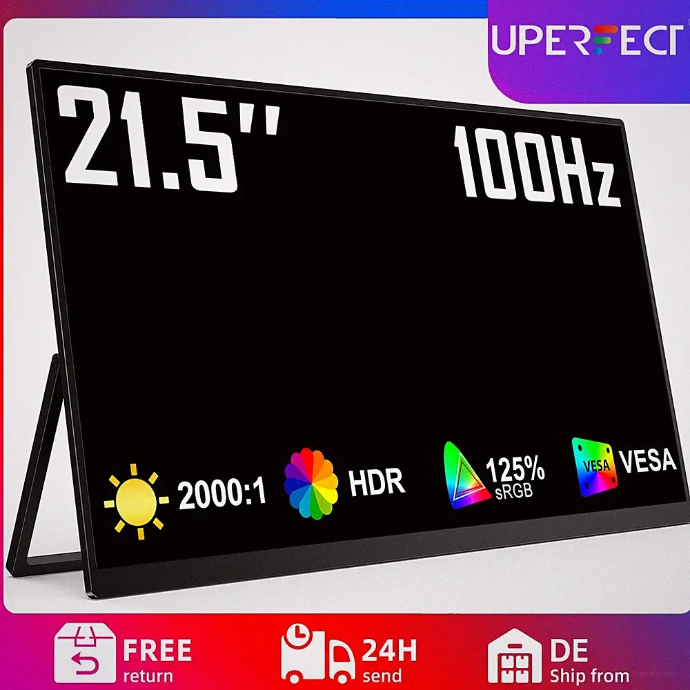 UPERFECT 21.5" 1920*1080 HDR IPS 100Hz Portable Monitor USB C HDMI Input 2000:1