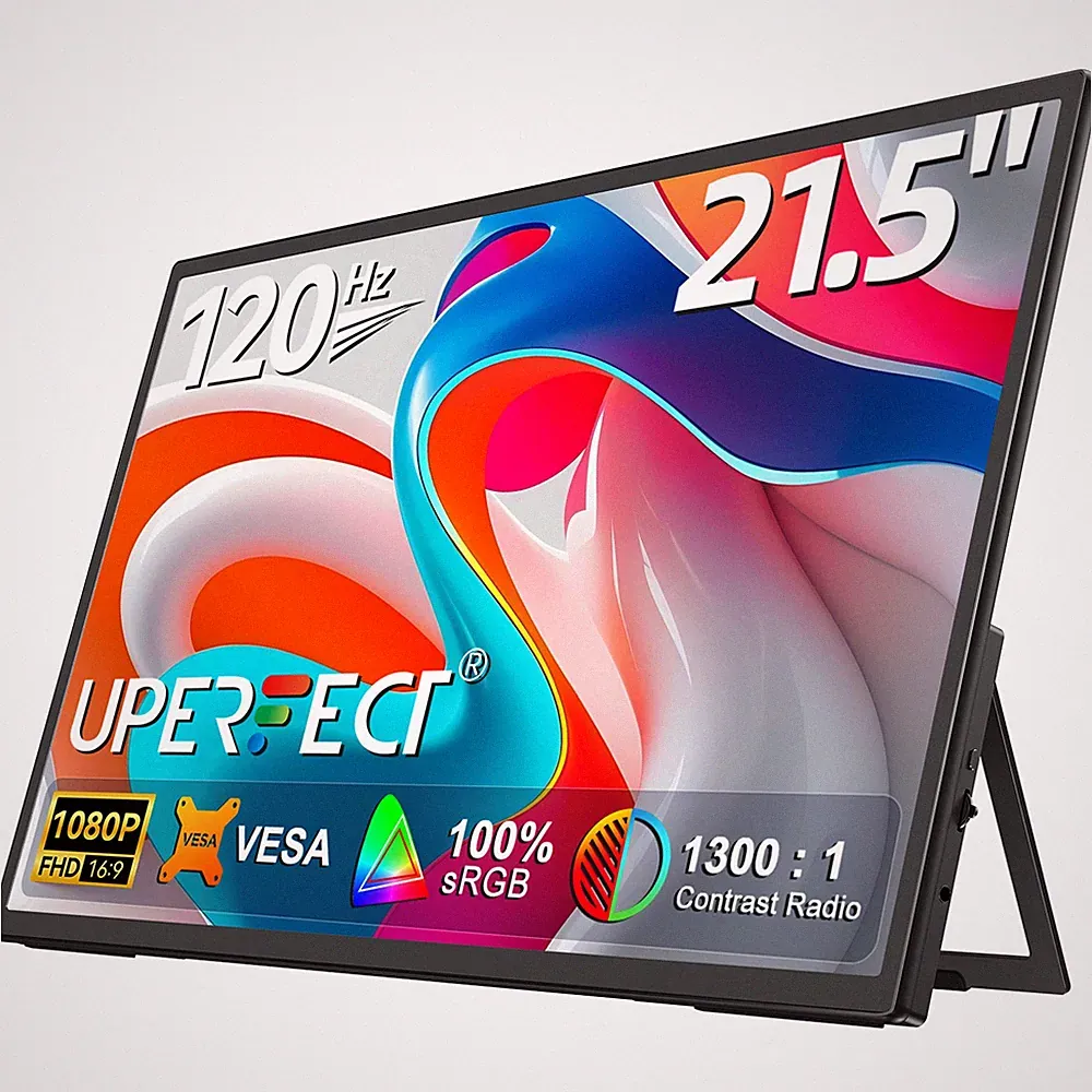 UPERFECT 21" FHD 120Hz Portable Monitor Kickstand Second Screen For Office Work