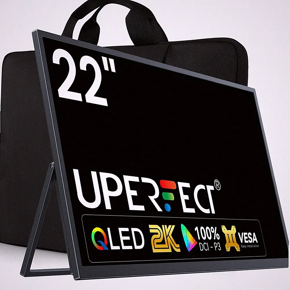 UPERFECT 22.0" 1440P Portable Display 2K QHD Gaming Monitor USB C w/Leather Case