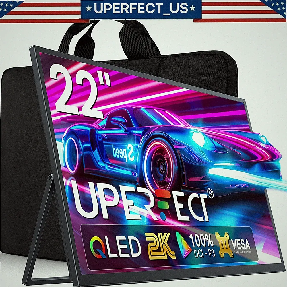 UPERFECT 22.0" Portable Monitor QHD 1440P High Refresh Rate LCD Dispaly w/VESA A