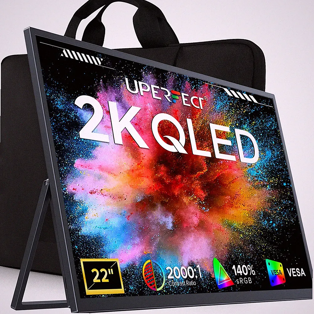 UPERFECT 22'' 2K Portable Monitor Computer Display HDMI Dual Type C For Laptop