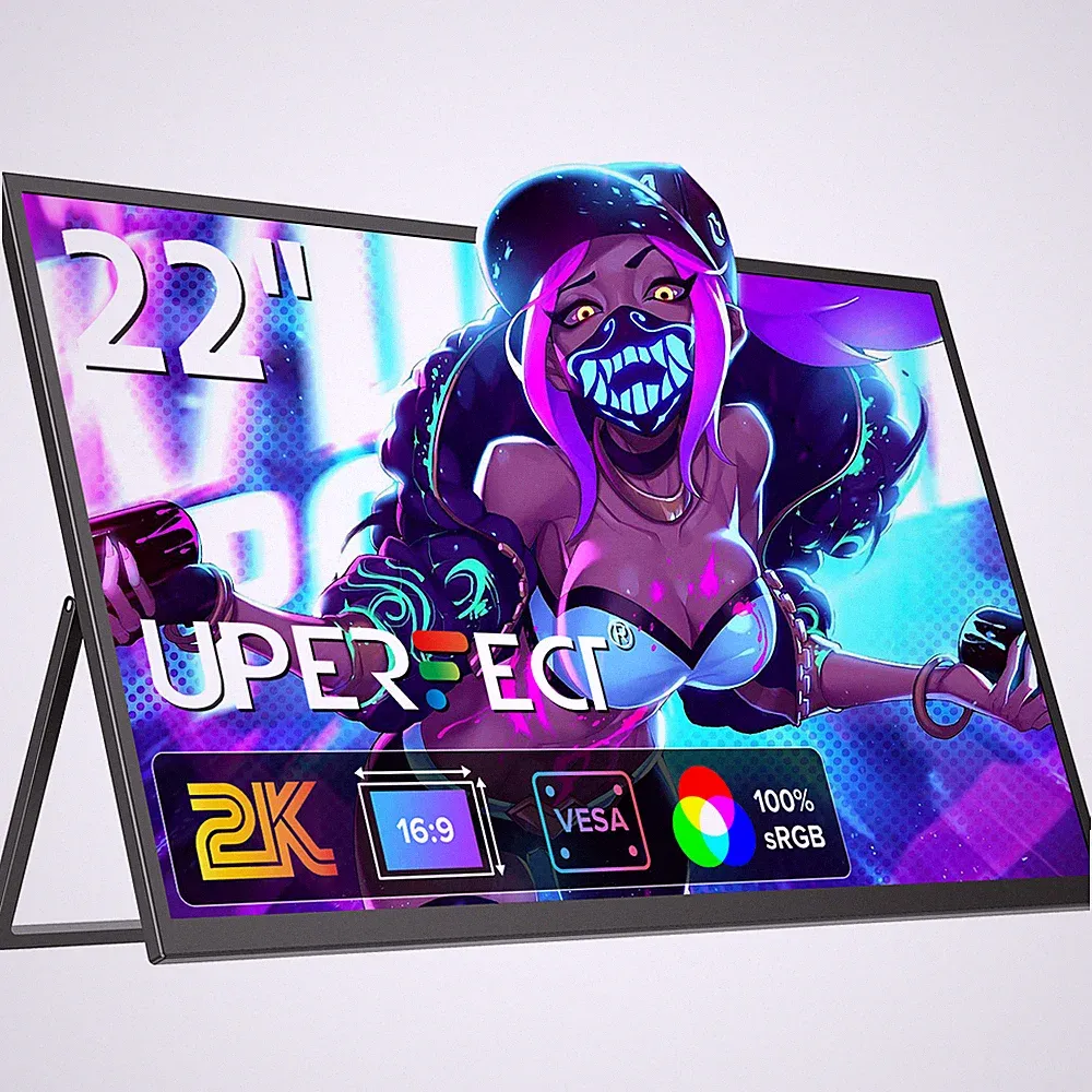 UPERFECT 22 Inch 2K Gaming Monitor Larger Screen with Stand &VESA Wall Mountable