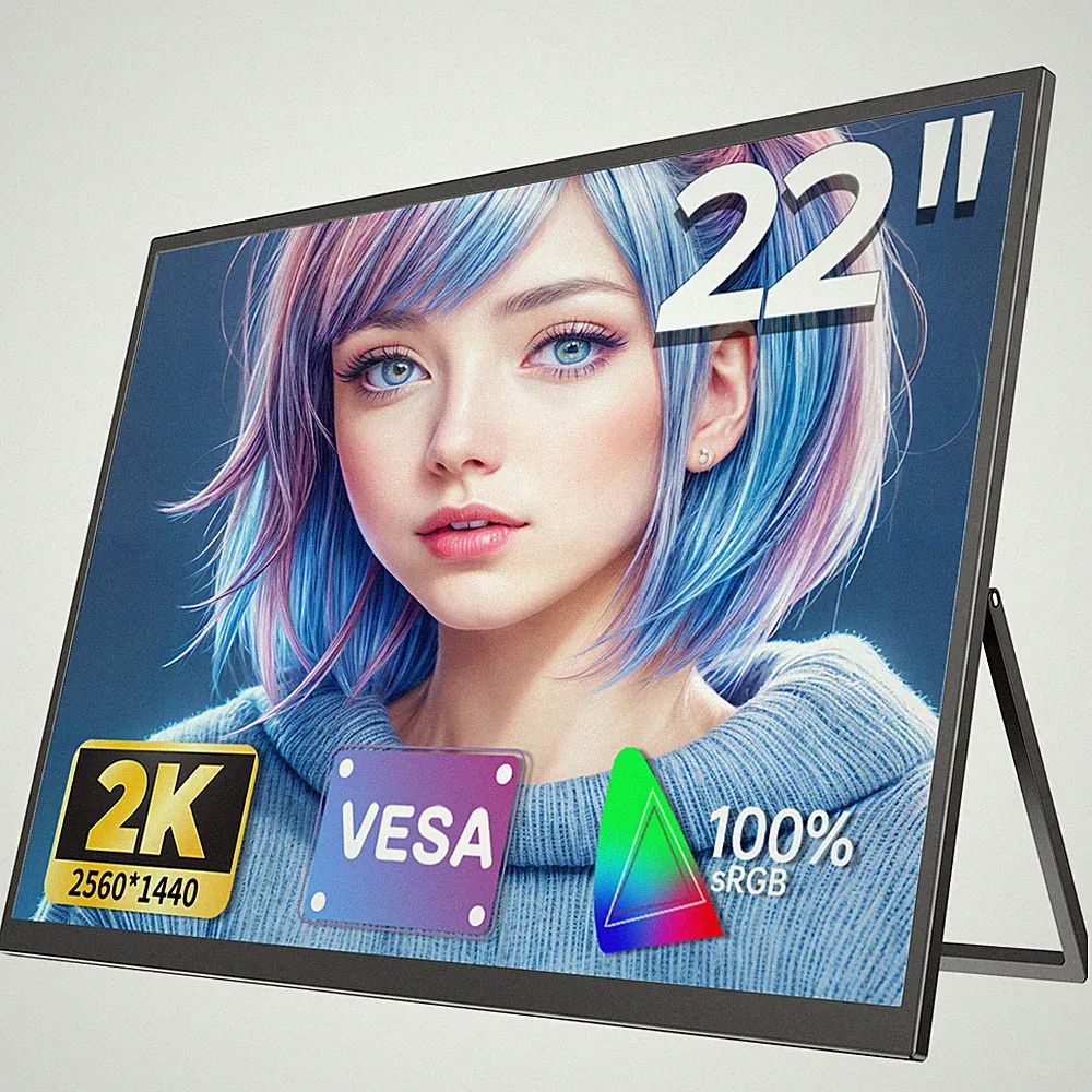 UPERFECT 22 inch Portable Monitor 2560x1440 Gaming Monitor 100%sRGB w/ Stand