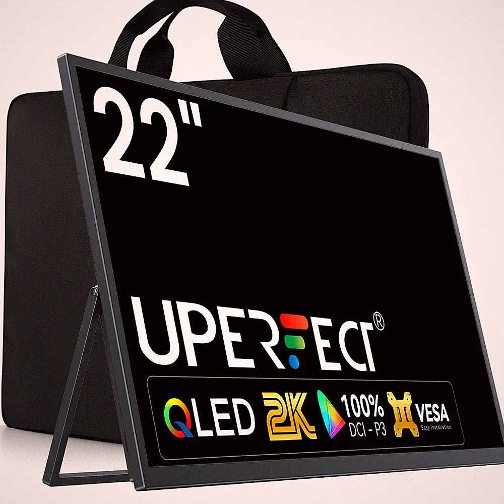 UPERFECT 22" Portable Monitor 2560*1440 QHD LCD Game Display IPS Panel USB C US