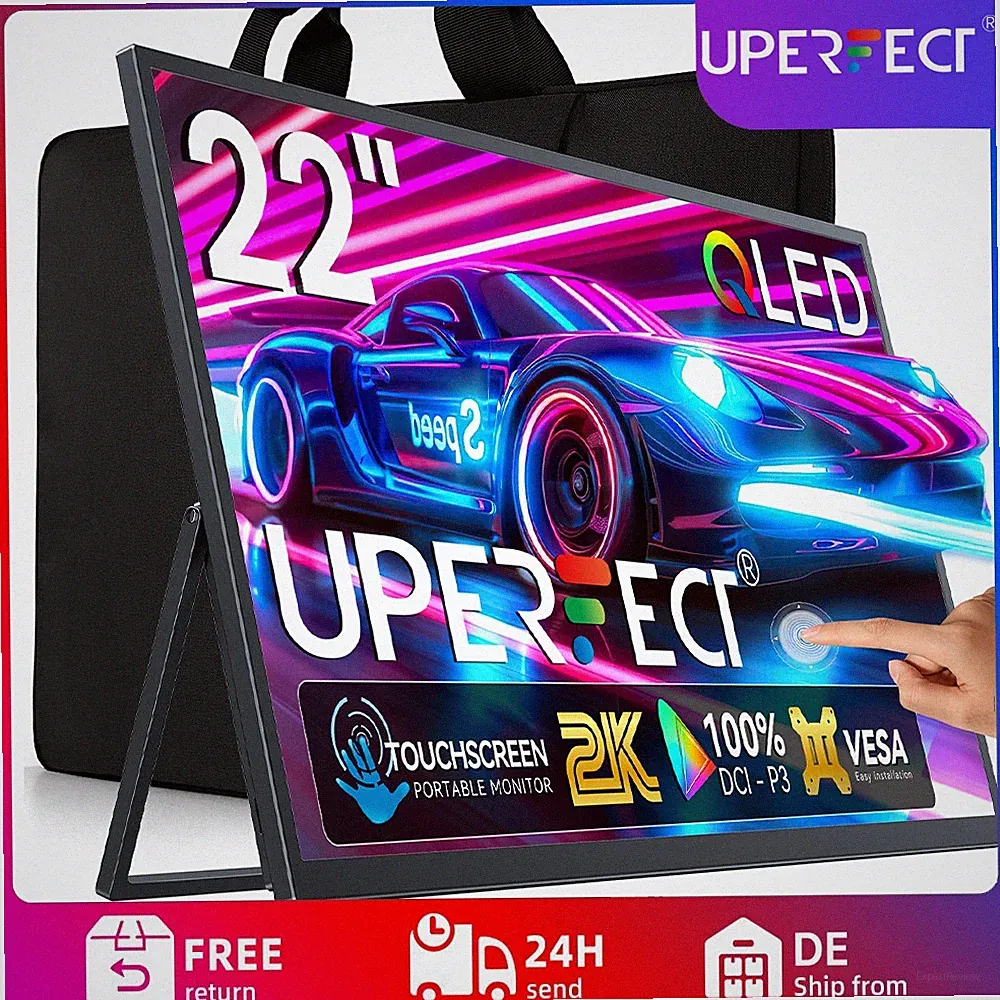 UPERFECT 22" Touchscreen Portable Monitor 2560*1440 For Xbox PS Gaming Switch AA