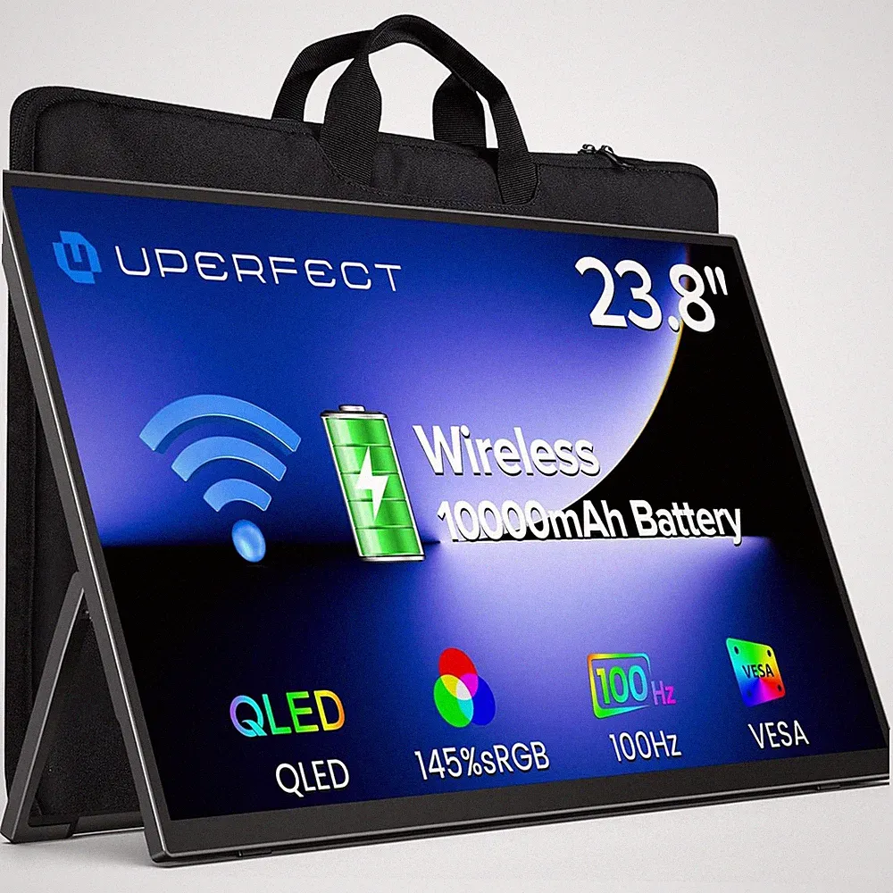 UPERFECT 23.8" 1080P 100Hz Wireless Battery Portable Monitor QLED Gaming Monitor