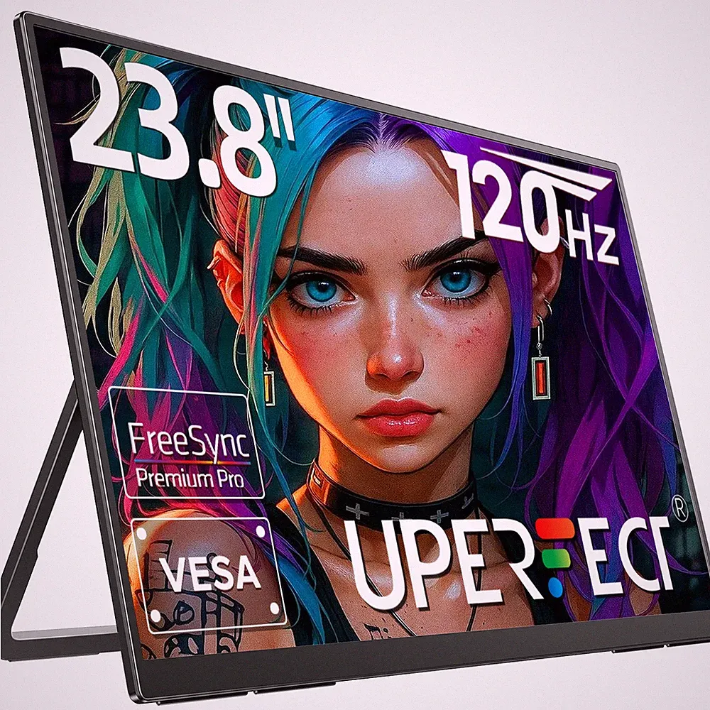 UPERFECT 23.8" 120Hz Larger Portable Monitor Second Gaming Monitor 1920 * 1080