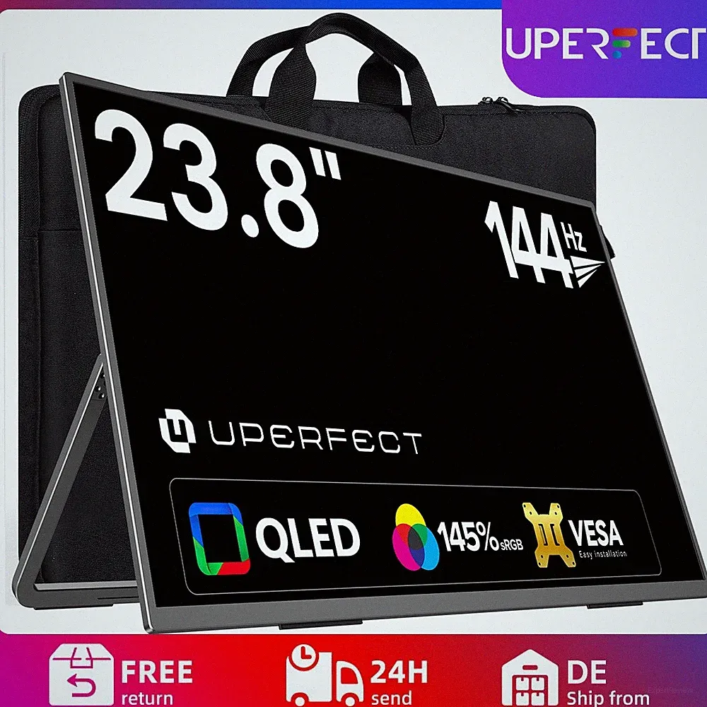 UPERFECT 23.8" 144Hz Portable Monitor Laptop Monitor USB C Gaming Display for PC