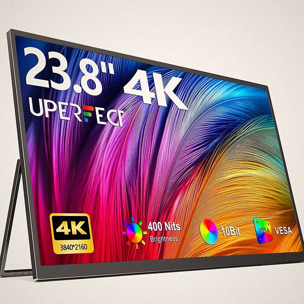 UPERFECT 23.8" 4K Portable Monitor 3840x2160 USB-C Screen HDMI Gaming Monitor
