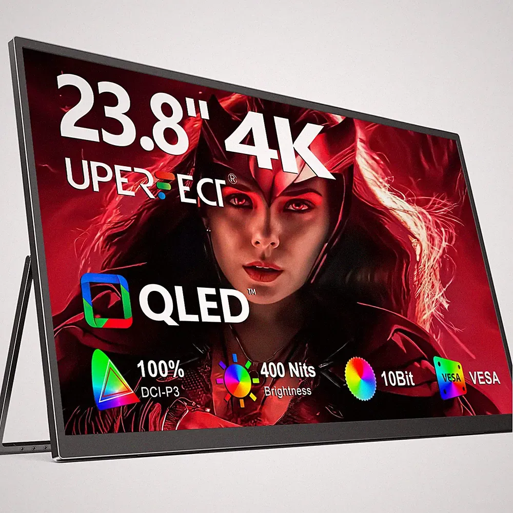 UPERFECT 23.8" 4K UHD Portable Monitor 3840*2160 Larger Screen For Xbox PC Game
