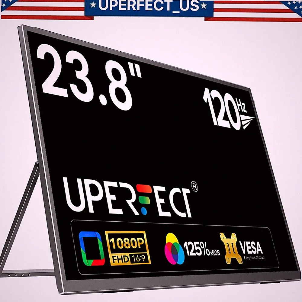 24" 120Hz FHD Portable Gaming&Office 1000:1 Monitor Display USB C For Laptop PS5