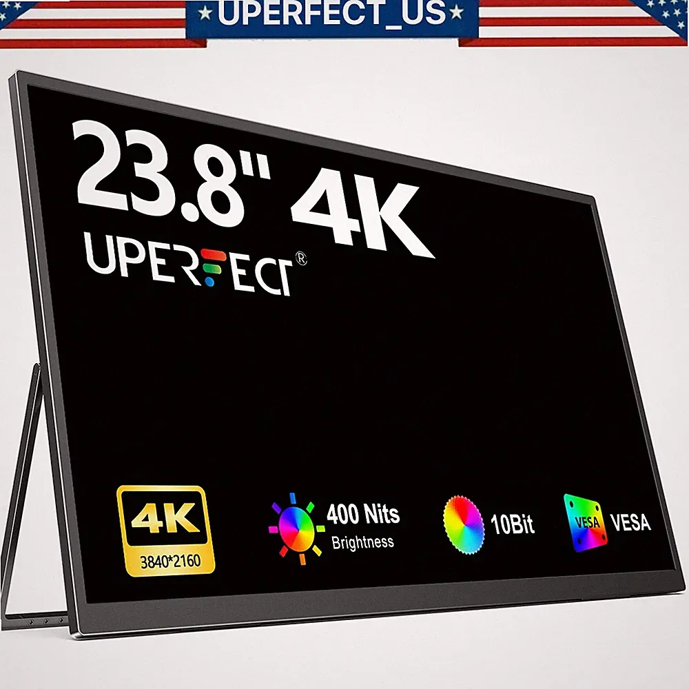 UPERFECT 23.8" Portable Monitor 4K 3840 * 2160 Ultra HD Display For Computer PS5