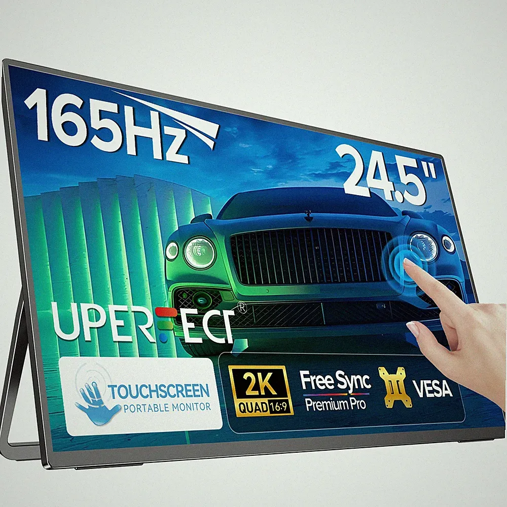 UPERFECT 24.5" 165Hz 2560x1440 Gaming Monitor 2K Touchscreen Portable Monitor