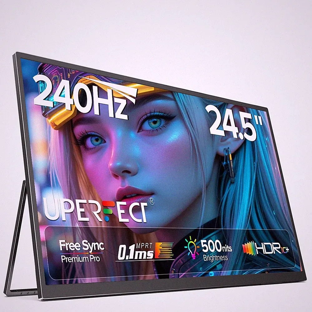 UPERFECT 24.5" 240Hz Portable Gaming Monitor 1080P FHD 1200:1 Contrast FreeSync