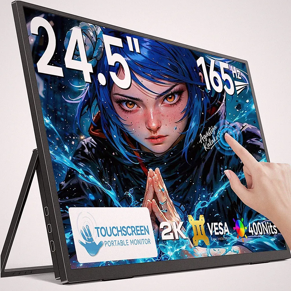 UPERFECT 24.5" 2K 165Hz Portable Gaming Monitor Touchscreen Computer LCD Display