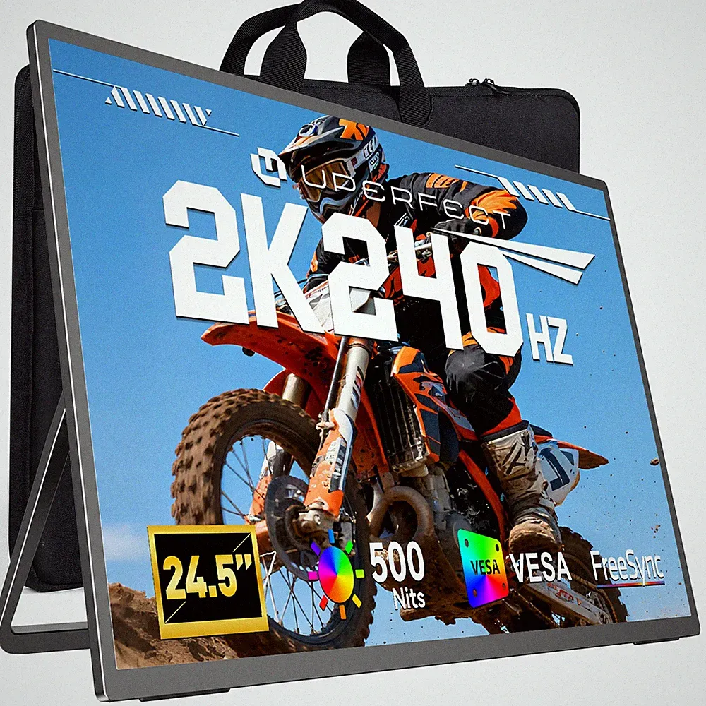 UPERFECT 24.5" 2K Portable Monitor 240Hz Gaming Display with HDMI & DP 1.4 Port