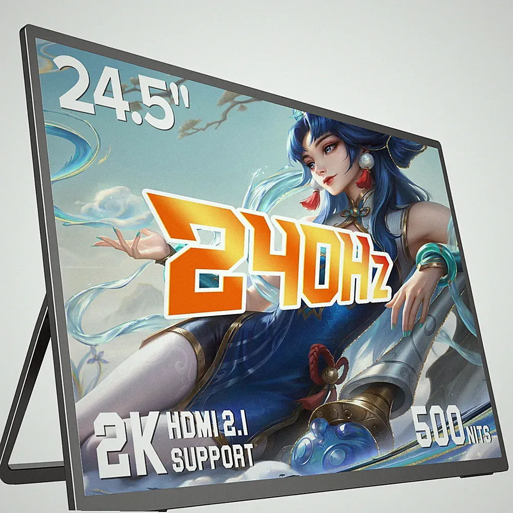 UPERFECT 24.5" 2K Portable Monitor 240Hz Gaming Display with HDMI & DP 1.4 Port