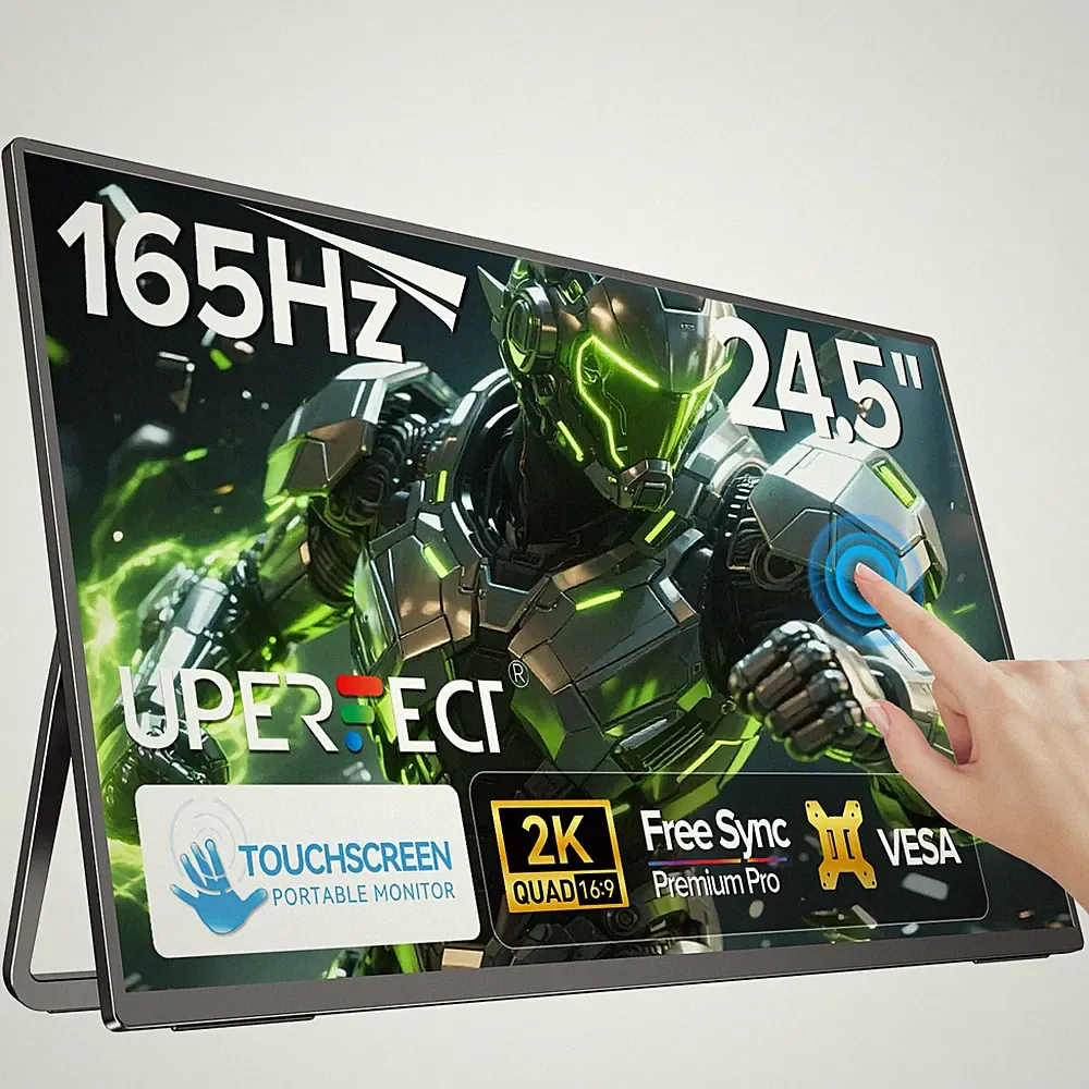 UPERFECT 24.5" 2K Touchscreen 165Hz Portable Monitor Built-in Adjustable Stand