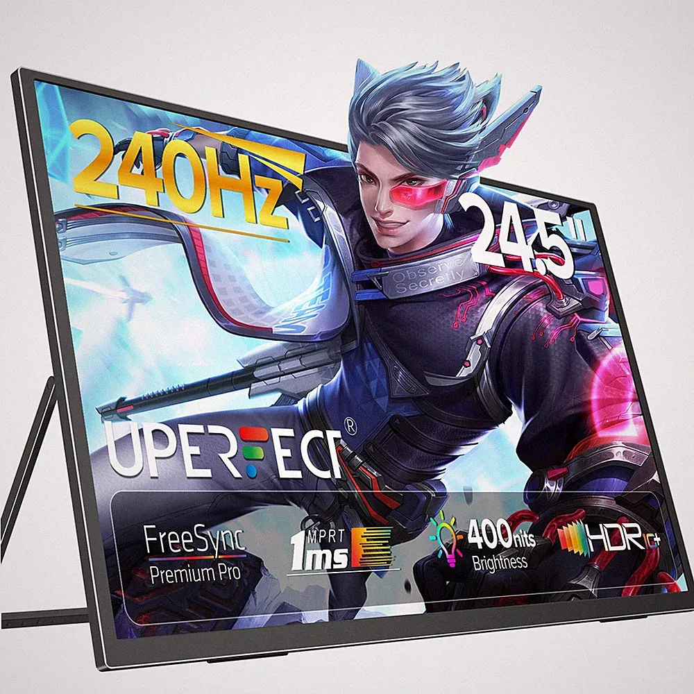 UPERFECT 24.5" Portable Monitor 240Hz Gaming Monitor 1080P FreeSync Large Screen