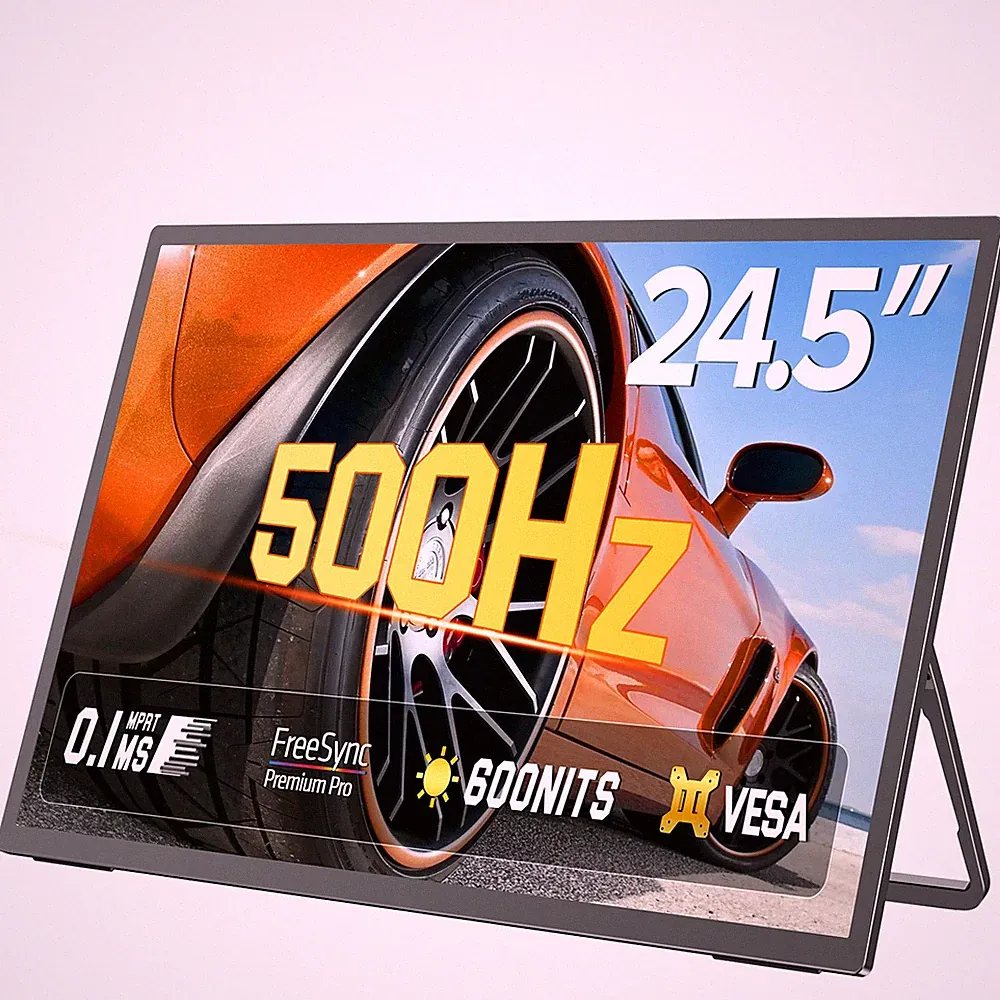 UPERFECT 24.5" Portable Monitor 500Hz Gaming Monitor 1920x1080 600nits w/ Stand